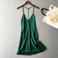 Women sexy naked back satin  Nightgown