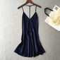 Women sexy naked back satin  Nightgown