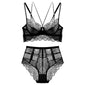 Lace ultrathin brassiere and waist-high