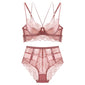 Lace ultrathin brassiere and waist-high