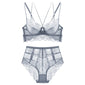 Lace ultrathin brassiere and waist-high