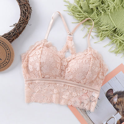 Women Lace Bra Wrapped Chest Lacey