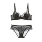 Fashion embroidery bras underwear women set